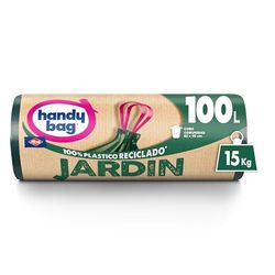 Handy Bag Tuinafvalzakken, vuilniszakken voor tuinafval, extra robuust en lekvrij, zelfsluitend, 100% gerecyclede kunststof, belastbaar tot 15 kg, 100 l, 8 zakken