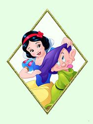 Komar Disney WB082-30x40 - Cuadro decorativo para habitación de bebé, sin marco (30 x 40 cm), diseño de Snow White & Dopey