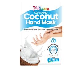 7th Heaven Softening Coconut Hand Mask – Moisturiser Gloves with Shea Butter & Argan Oil – Hand Mask Gloves to Soften Dry, Rough & Chapped Hands
