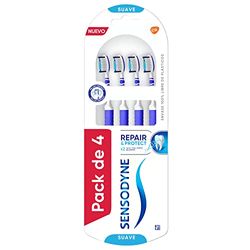 Sensodyne, Brosse à dents souple Repair & Protect pour la sensibilité dentaire, lot de 4