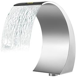 VEVOR Douche cascade pour piscine - 30 x 60 x 45 cm - Gris - En acier inoxydable - Décoration pour étang de jardin - Débit d'eau constant - Design incurvé