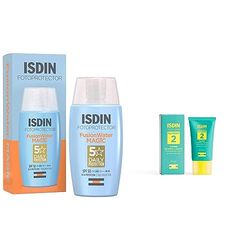 ISDIN Fotoprotección Fusion Water MAGIC SPF 50, Protector Solar Facial, 50ml + ISDIN ACNIBEN Gel Crema, Tratamiento para el Acne Facial Control de Brillos y granos, 40m