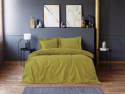 Nuit Des Rêves Luxurious Satin Double Quilt Cover Set (200 x 200 cm), 100% cotone satinato, 2 custodie per pillow (80 x 80 cm), stampa reattiva, lavabile in lavatrice, chiusura a bottone