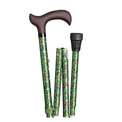 Extendable Aluminium Cane Folding Green Flowers