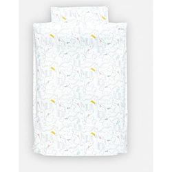 Housse de couette blanche motifs dinosaure, girafe et rhinocéros 100 x 140 cm - Noukie's