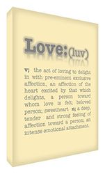 Feel Good Art The Meaning of Love Gallery canvas met solide voorkant, 30 x 20 x 4 cm, klein, crèmekleurig