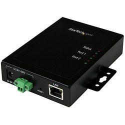 Startech.com Server per dispositivi Seriali a Ethernet Ip a 2 Porte, Rs232, Montabile e in Metallo