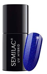 SEMILAC 087 Glitter Indigo Nail UV Gel Polish | Long Lasting and Easy to Apply | Soak off UV/Led | Perfect for Home and Professional Manicure and Pedicure 7 ml