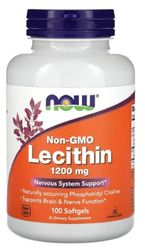 Now Foods - Lecithin 1200mg (Non-OGM) | Soutien pour la santé du cerveau et du foie - 100 capsules molles