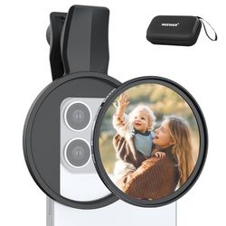 NEEWER Filtro de Niebla Negro con Clip de 67 mm Compatible con iPhone, difusión Negra 1/4 Lente de cámara de teléfono, Kit de Accesorios de fotografía Compatible con iPhone 16 15 Pro MAX Plus 16e 14