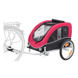 Trixie 12814 honden fietsaanhanger, M: 63 × 68 × 75/137 cm, zwart/rood