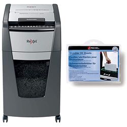 REXEL Optimum Auto Feed+, Distruggidocumenti Automatico, 300 Fogli & Foglio lubrificante per distruggid. 20fg 2101949