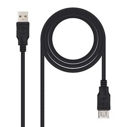 Levitantes USB 2.0 verlengkabel, 3 m, type A-stekker en A-aansluiting, zwart, compatibel met spelconsoles, camera's, printers enz