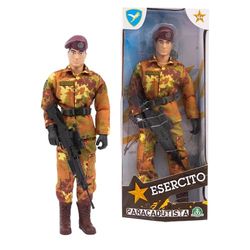 Giochi Preziosi Armée Italienne, Action Hero Parachutiste, Hauteur 30 cm, 30 Points d'articulation, Uniforme détaillé, Soldat Jouet armée Italienne, 4 modèles de Collection
