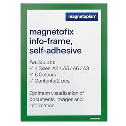 magnetofix - Marco de información autoadhesivo (A4, 2 unidades), color verde
