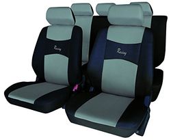 Carfactory - Capas de assento para carro, universais, modelo IMOLA, cinzento, 9 peças.