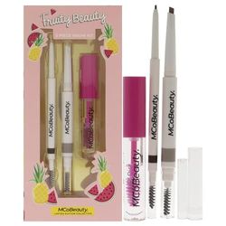MCoBeauty Kit sopracciglia Fruity Beauty, contiene una fronte di precisione a grandezza naturale, sopracciglia istantanee a grandezza naturale e gel trasparente per sopracciglia - forma e definisci le tue sopracciglia - crea il colore desiderato - da indossare tutto il giorno - 3 pezzi