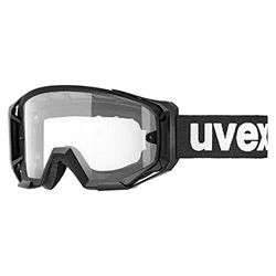 uvex athletic bike - cykelgoggles för dam och herr - imfritt synfält med förstoring - imskydd - black-clear - one size