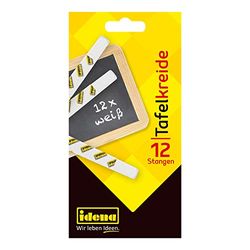 Idena 621721 - Tiza de pizarra en caja plegable, 12 barras, blanca