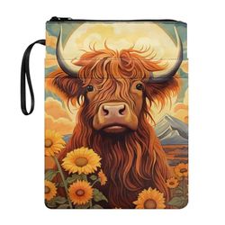 HELLHERO Copertina per libro con mucca delle Highland per libri in brossura, copertina rigida, copertina morbida, lavabile, per donne, uomini, insegnanti, studenti, viaggi, vacanze, ufficio,