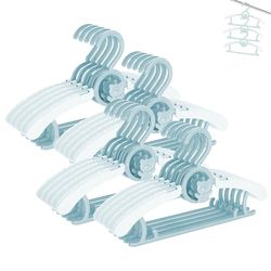 HGYZE Lot de 20 cintres pour Garde-Robe de bébé, Ultra Minces, antidérapants et Extensibles pour vêtements de Nouveau-né - Cadeau Bleu - Cintre réglable pour Enfants - pour Filles et garçons
