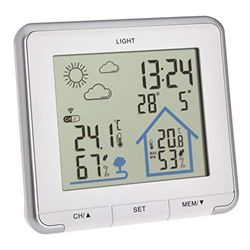 TFA Dostmann Draadloze weerstation Life, 35.1153.02, temperatuur en luchtvochtigheit voor binnen en buiten, weersymbol, tijd, achtergrondverlichting, wit, (L) 138 x (B) 28 (67) x (H) 125 mm