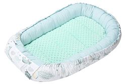 Medi Partners Reducteur de Lit Bebe - Réducteur Bébé 100x60x15cm Cocon et Naissance couffin Nid d'ange 100% Coton Minky (Océan à la Menthe Minky)