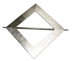 GARDINIA Broche decorativo Uranus com vareta, decoração e recolha de tecidos e cortinas, diâmetro exterior Ø 14,5 cm, metal, aparência de aço inoxidável