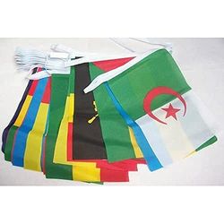 AZ FLAG Guirnalda 16 Metros 54 Banderas de los 54 Paises DE Africa 21x15cm - Bandera DE Las Naciones AFRICANAS 15 x 21 cm - banderines