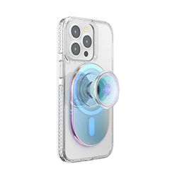 PopSockets: PopGrip para MagSafe - Soporte y Agarre para Teléfonos Móviles y Carcasas con un Top Intercambiable - Clear Iridescent