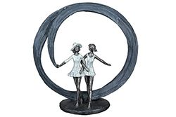 Gilde Decoratieve sculptuur figuur - More Than Friends - liefde - polygrijs, zilverkleurig 89382 - hoogte 33 cm