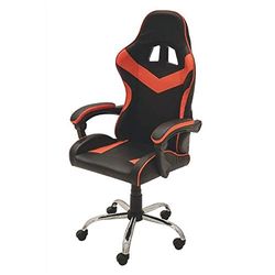 Galileo Casa Chaise de Gaming avec Roues Rouges et Noires, Noir et Rouge, Dimensions : L. 61 x P. 56 x H. 123 cm