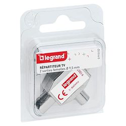 Legrand LEG91002 - Distribuidor de TV (1 entrada para macho e 2 saídas femininas, diâmetro 9,52 mm)