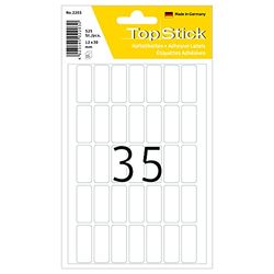 TopStick 2203 Multi-Purpose Labels, 35 Labels Per Sheet, 12 x 30 mm, 5250 Labels, Self Adhesive, Mini Stickers for Hand Labelling, White
