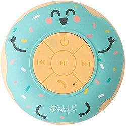 Mr. Wonderful altoparlante con forma di ciambella da doccia wireless Bluetooth impermeabile con 3-4 ore di autonomia e ventosa per aderire. Colore verde