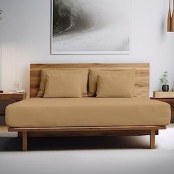Drap-Housse Simple 200 Fils 100% Coton égyptien 25 cm de qualité hôtelière Moka