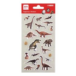 APLI Kids 19805 Adesivi Dinosauri realistici, 1 foglio con 21 adesivi in rilievo, ideali per scrapbooking, decorazione o fai da te