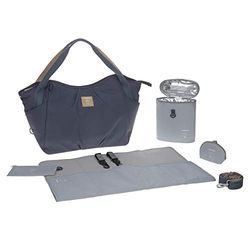 LÄSSIG Torba do przewijania dla niemowląt, bliźniaczki, torba na pieluchy, torba na pieluchę, plecak do przewijania wraz z akcesoriami do przewijania/Green Label Twin Bag Triangle Navy
