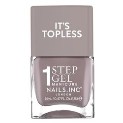 Nails Inc It's Topless Gel-Like Nail Polish, 4-in-1 Base Coat, Treatment, Colour & Top Coat, Long Lasting, Strong, Chip Free Nails, Glossy Salon Quality Manicure, Air Dry Nail Polish, Megan, 14 ML