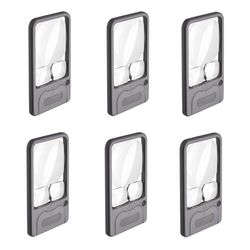 Carson Lot de 6 loupes de Poche Multi-Puissance 2,5X, 4,5X et 6X avec éclairage LED