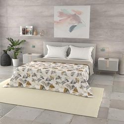 Trapuntino Estivo Linea BASIC Made in Italy Copriletto Stampato in Morbida Microfibra - Trapunta Primavera Estate Mezza Stagione - Urban Giallo, Matrimoniale 250x240cm