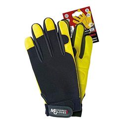 Rmechm Mechanics Gloves beschermende handschoenen, zwart-geel, maat M, 12 stuks