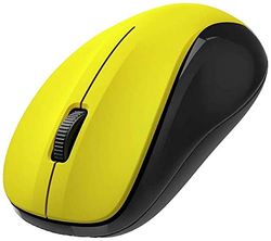 Hama Mouse senza fili (3 tasti, 2,4 GHz, 1200 dpi, mouse ottico wireless, mouse per computer portatile/PC/notebook, silenzioso, batteria per destrorsi, per mancini, ricevitore USB, colore: giallo