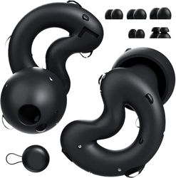 RelaxCharm Tapones para los oídos para dormir con cancelación de ruido NRR49dB – Tapones de silicona ultra suaves y reutilizables para bloquear los ronquidos, dormir de lado Negro
