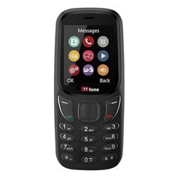 TTfone TT170 UK Sim Free Simple Feature Mobile Phone 1.8inch Screen Camera, Bluetooth Game, Alarm - Pay As You Go (O2, with £0 Credit, Black)