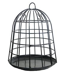 Esschert Design - Gabbia per mangiatoia per uccelli, colore: Nero