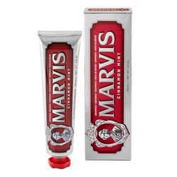 Marvis Pasta de dentes de menta e canela, 85 ml, dentífrico que ajuda a remover a placa e cuida das gengivas, higiene dental, frescura duradoura