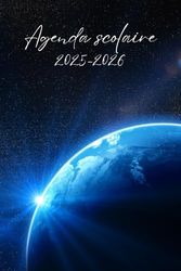 AGENDA SCOLAIRE 2025-2026 ESPACE: Planificateur journalier pour filles et garçons | 2 jours par page avec citations motivantes | format a5