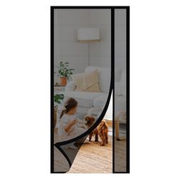 Sekey Mosquitera para puerta contra arañazos de gatos, cortina magnética de fibra de vidrio, protección contra insectos para apertura lateral