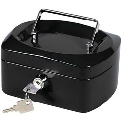 Q-Connect Caja Caudales 6" 152x115x80 Mm Negra Con Portamonedas
